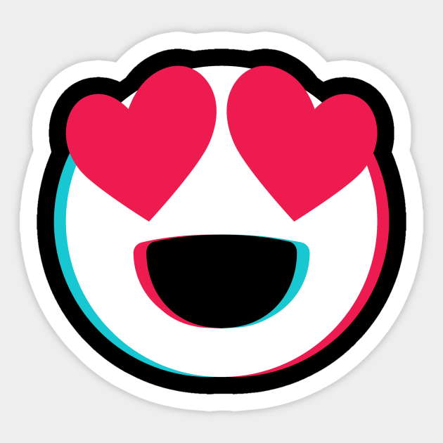 Tiktok Lovely Eyes Heart Emoji Smiley White Tiktok Star Sticker